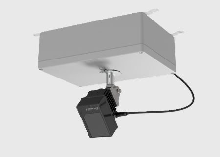 rendering of rotating senor mount for 360° view in volume monitoring applications