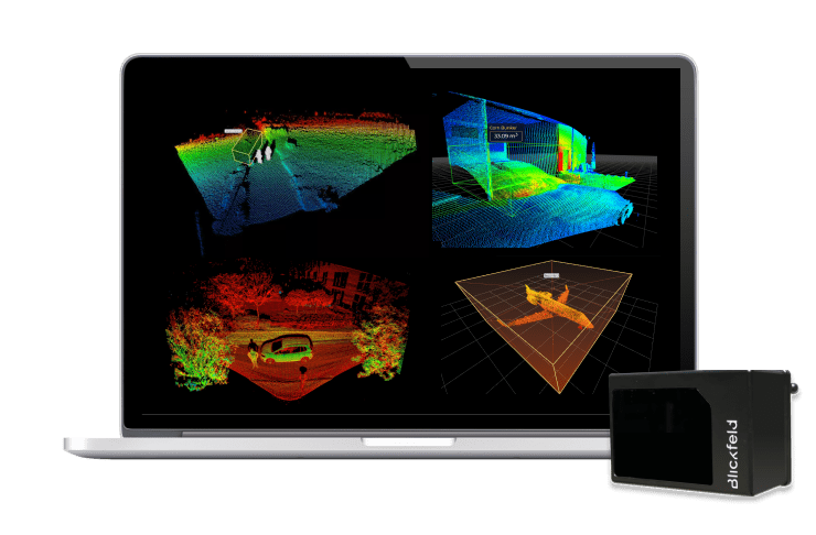 Laptop Pointclouds LiDAR sensor Blickfeld Qb2