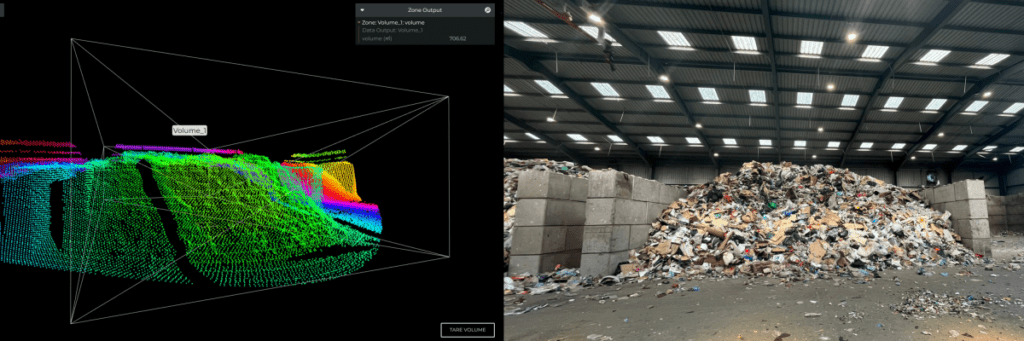 comparison camera image and LiDAR solution waste
LiDAR-lösung