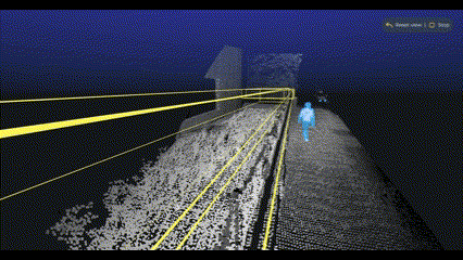 Blickfeld QbProtect 3D LiDAR point cloud for fence security
