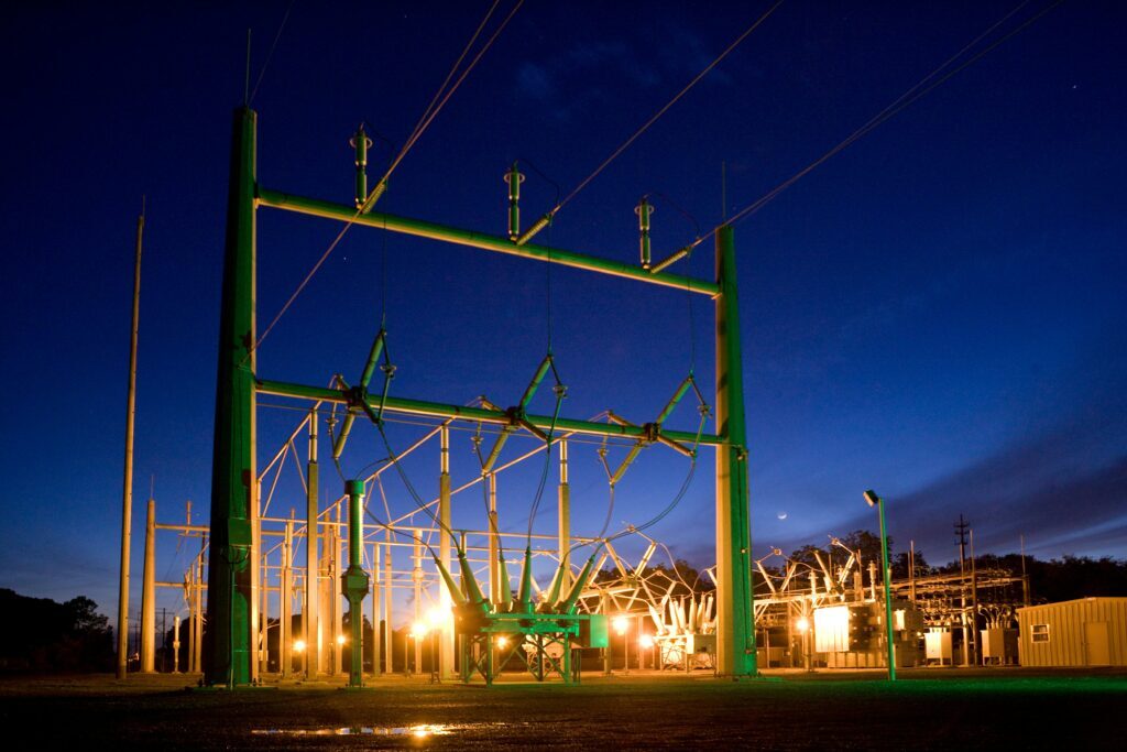 substation at night