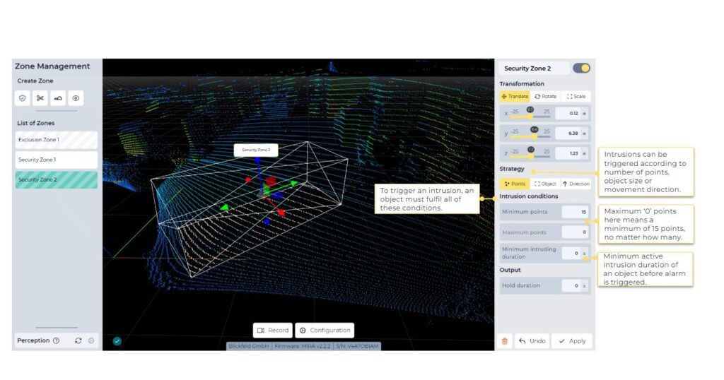 False Alarm Reduction with flexible parameters in the sensor's software
