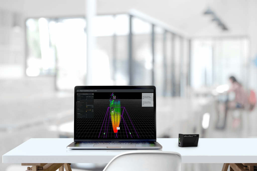 Table laptop Blickfeld percept software zone configuration pointcloud