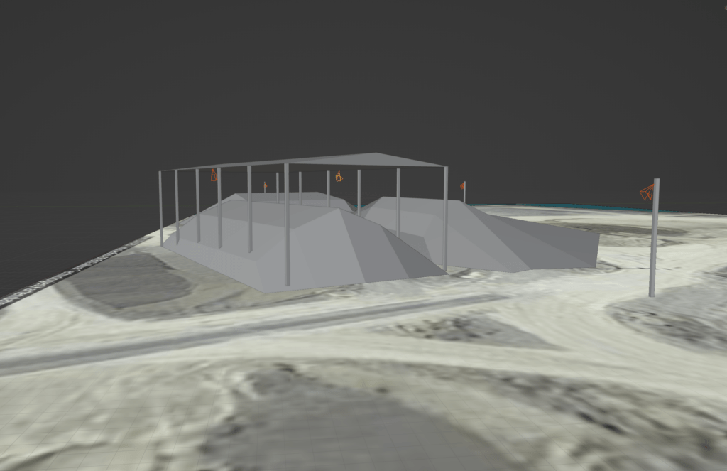 Virtual placement of LiDAR sensors in preparation for a site volumetric survey