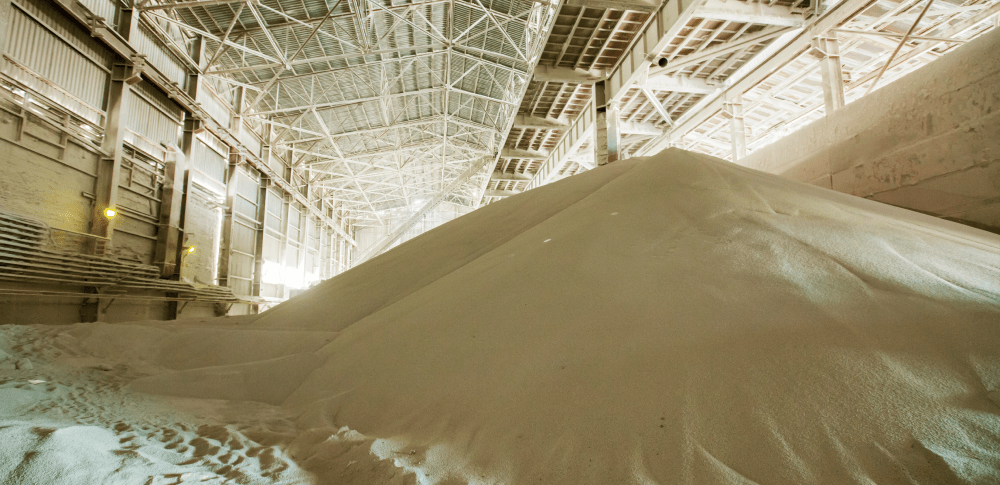 Bulk material stockpile sand