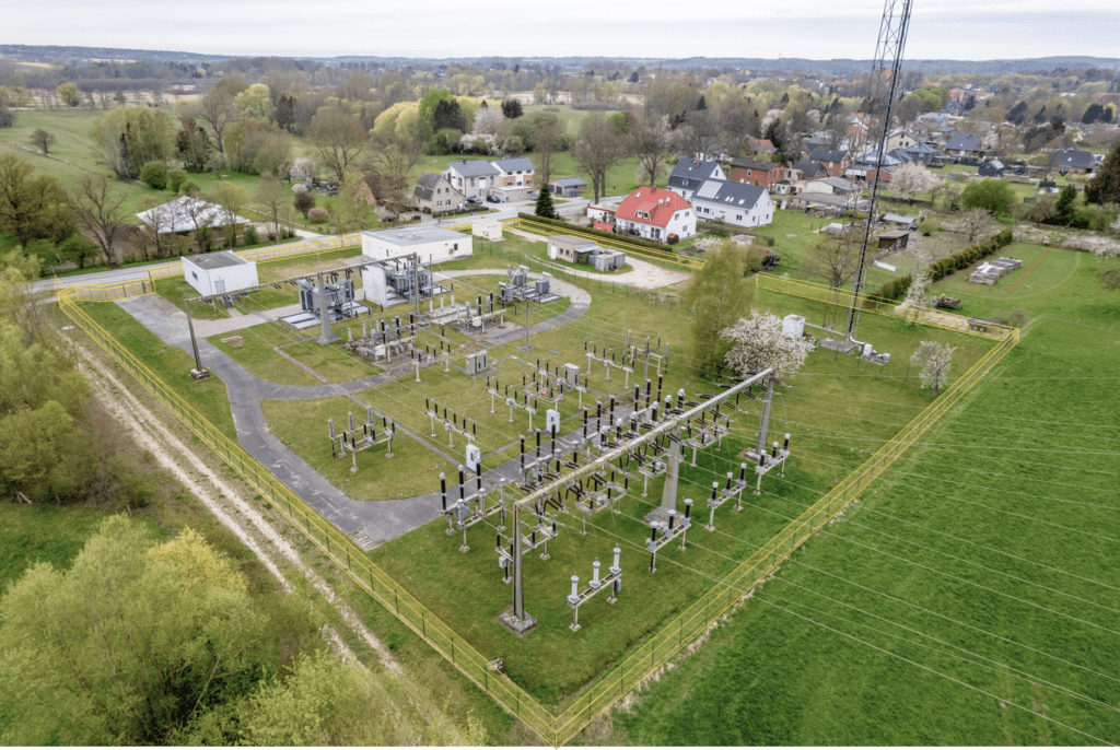 Critical infrastructure security: photograph of electrical substation 