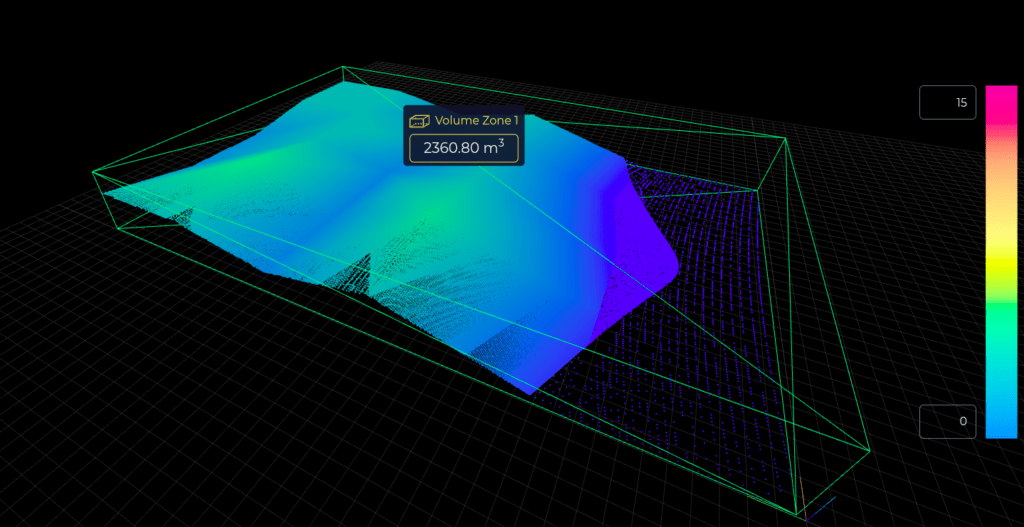 Virtual zone with volume value of the stored road salt